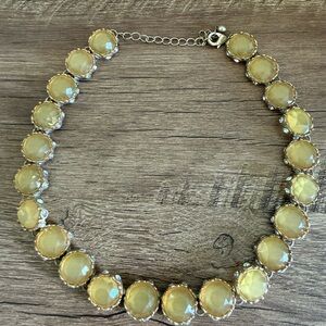 Yellow Faceted Stone Collar Necklace - Women's Jewelry